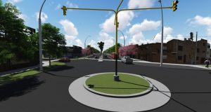 En boulevard Racedo, con vallado y policías, comienzan las obras de ensanche