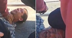 Brutal paliza de la policía contra un joven que pedía dinero en Puerto Madero. Cobardía y falta de entrenamiento. Dan asco, siempre 2 o 3 para detener alguien desarmado