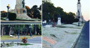 Hoy se registró la temperatura mas baja en lo que vá del año en Paraná -0,4 º bajo cero. Mirá las fotos