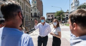 Continúa la remodelación de la Plaza 1º de Mayo y Peatonal San Martín en Paraná
